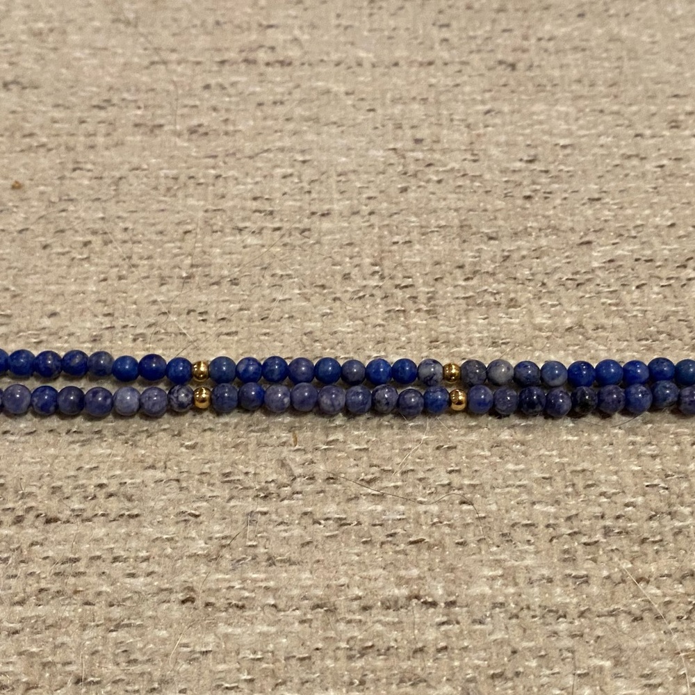 Lapis & gold beaded bracelet